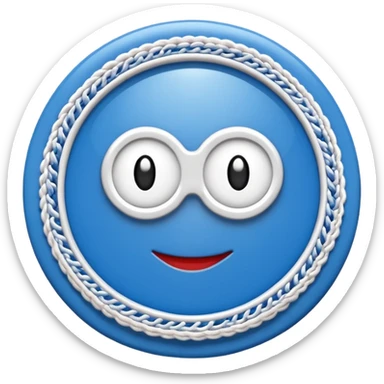 badge bleu avec un juste a l'intérieur comme le badge whatsapp sticker
