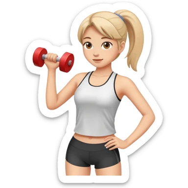 girl doing exercise sticker