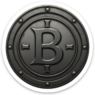 Minimal emoji, gothic metal coin made of black steel, engraved number 2 at the center, ancient industrial aesthetic, worn metal texture, no glow, no neon, flat emoji design, centered, transparent background sticker