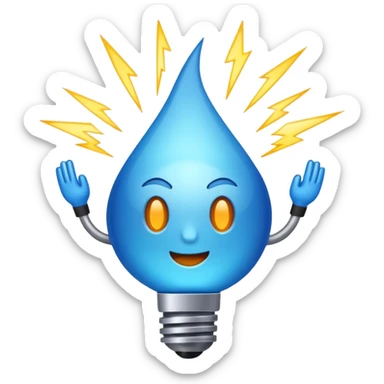 genera un razo de electricida azul sticker