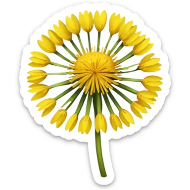 Yellow dandelion flower sticker