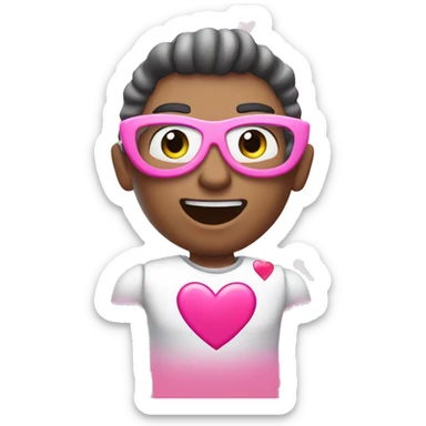 a power beam full of love and hearts very pink and powerful sticker