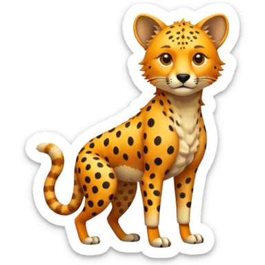 Trico-Dingo-Cheetah-fusion-hybrid-animal-creature, full body  sticker