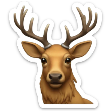 Elk with a helmet on  sticker