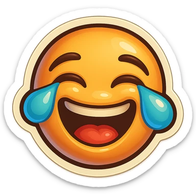 laughing with tears  sticker