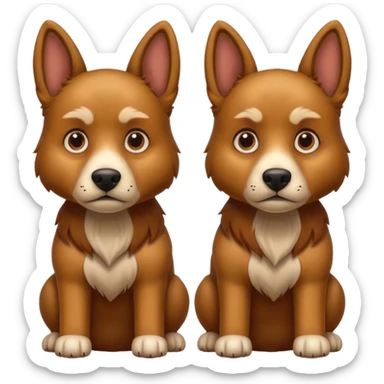 Two headed dog sticker