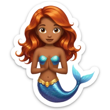 brown mermaid half body sticker
