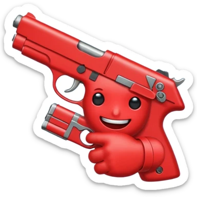 Un 👹 con una pistola en la mano  pero que sea como el emoji pero que salga como el emoji  sticker