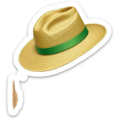 Cinematic Realistic image of a traditional rice farmer's hat, crafted from woven natural fibers with delicate texture details, set against a lush backdrop of vibrant green rice paddies under gentle, early morning light that evokes rural tradition. sticker