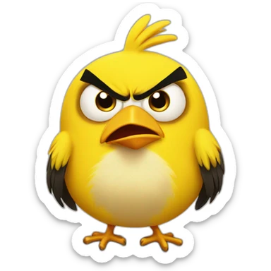 yellow angry bird sticker