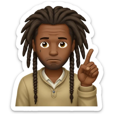 Thumbs down black skinned guys with dreads with his thumbs pointing down sticker