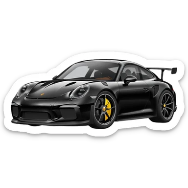 black porsche gt3, black rims sticker