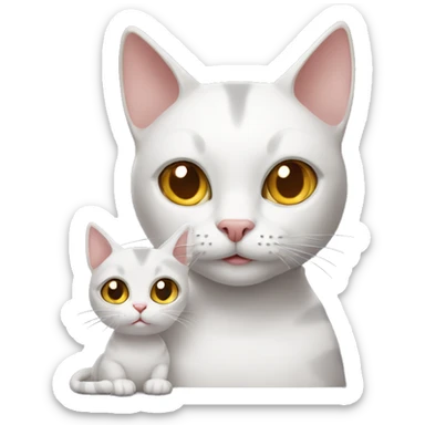 Cat and litle cat sticker