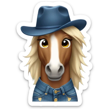 Horse with hat and jeans  sticker