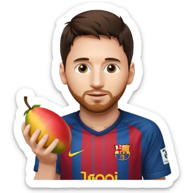 Lionel messi holding a mango sticker