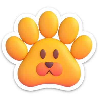 paw emoji, soft and rounded sticker