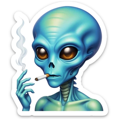 an alien smoking DMT sticker