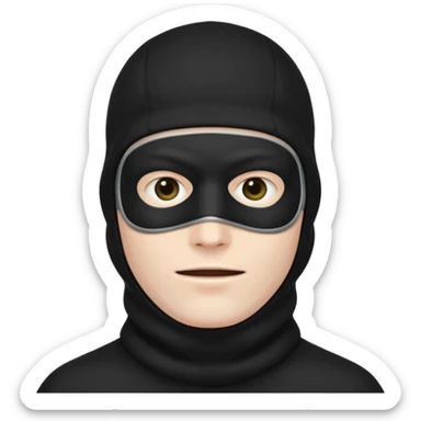 man in black balaclava with no eyes and mouth  sticker