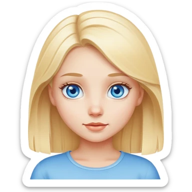 cute blonde girl character with blue eyes sticker
