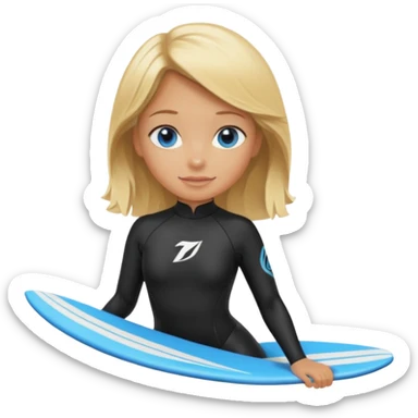 girl is surfing sticker