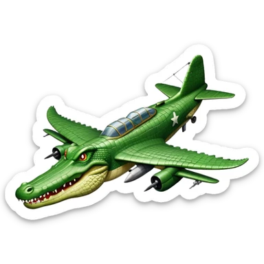 crocodile with wwii aircraft body sticker