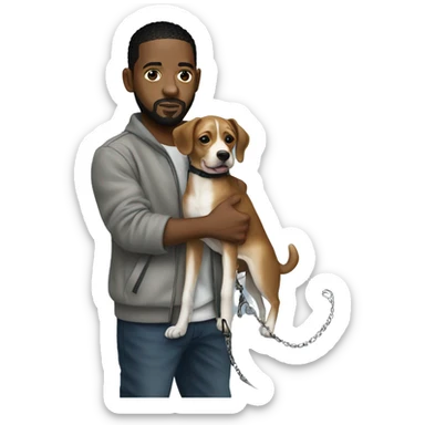Kendrick Lamar holding drake as a dog on a leash sticker