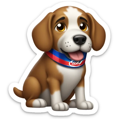A dog with a Pepsi can sticker
