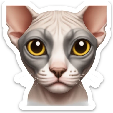 Sphynx cat without with a pirate patch on eye sticker