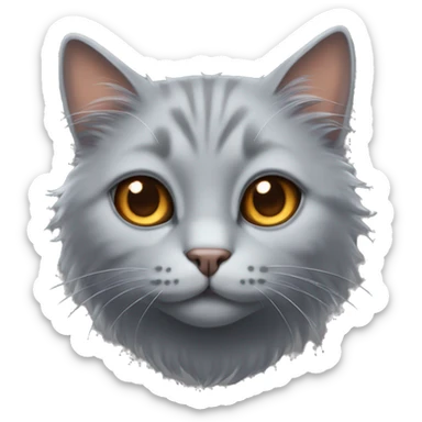 Fluff grey cat with copper eyes sticker