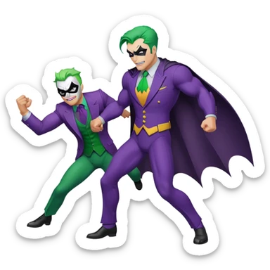 Batman catching joker sticker