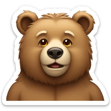Bear with a tan sticker
