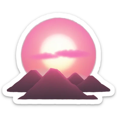 Pink rising sun sticker
