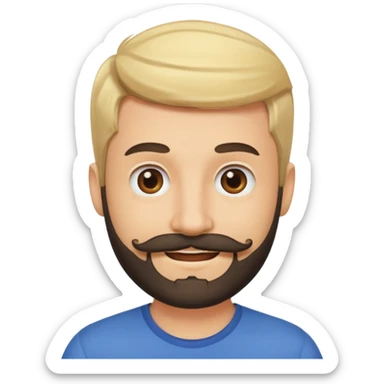 cute blonde guy with muller and a dark beard with moustache sticker