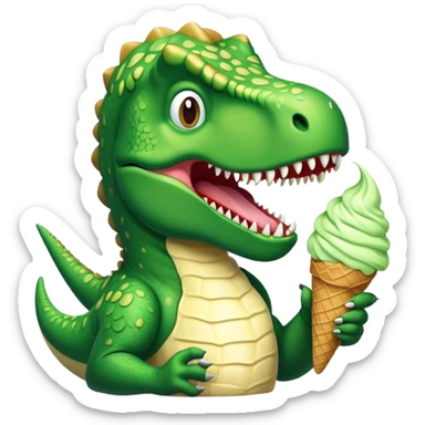 Tyrannosaurus Rex eating ice cream sticker