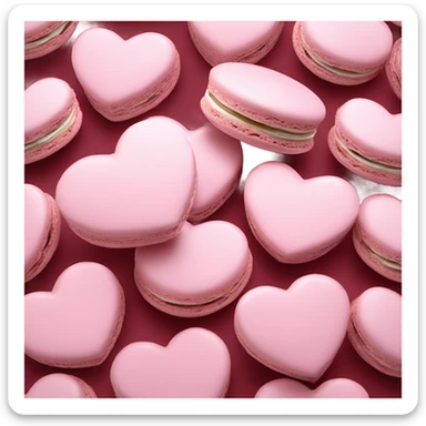 Light Pink heart macarons sticker