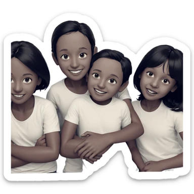 smiling friends in black and white sticker