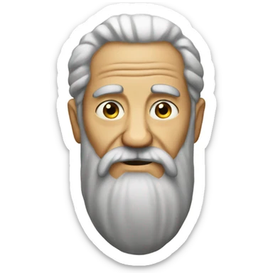 An old man with a long beard sticker