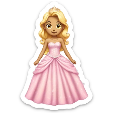 light pink princess sparkly dress isolated dress sticker