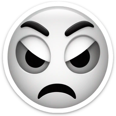 White circle face showing anger emotion sticker