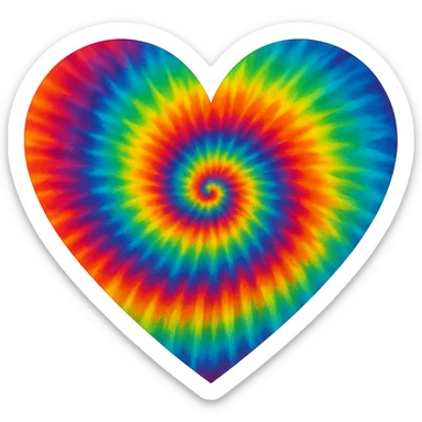 heart with a tie-dye pattern sticker