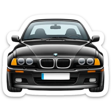 BMW E36 car with a mustache sticker