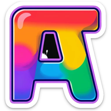 Colorful Gradient Alphabetical Letter “A” sticker