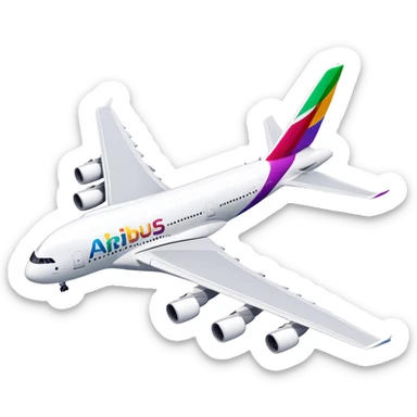Airbus A380 - Airbus (Model Year: 2021) (Iconic colour: White with colorful tail) sticker