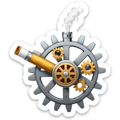 A cog smoking a cigarette sticker