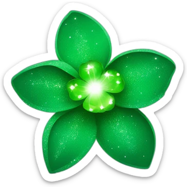 magic green flower with sparkles sticker