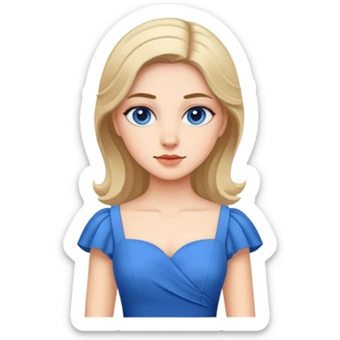 Sister in blue dress sticker