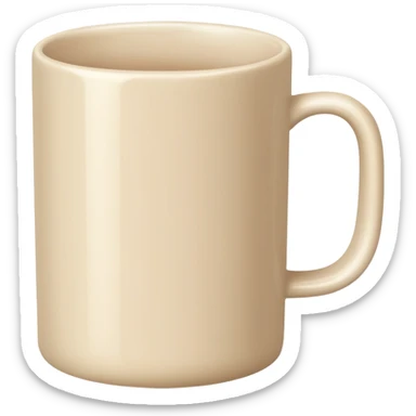 Pale beige Cylindrical mug  sticker