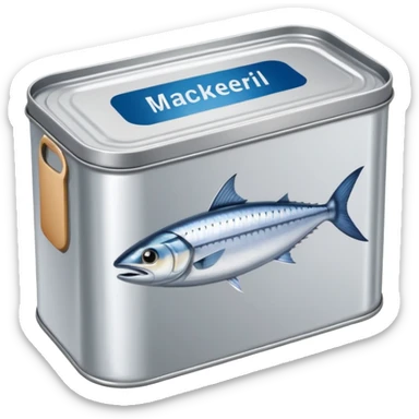 rectangular metal tin can for mackerel fish sticker