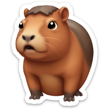 Capibara una mochilita de tortuga sticker