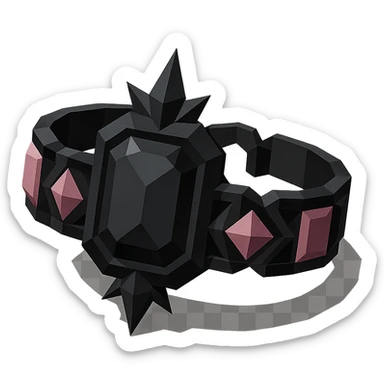 BLACKPINK-inspired gothic bracelet, no hearts, faceted and modern, black and pink sticker